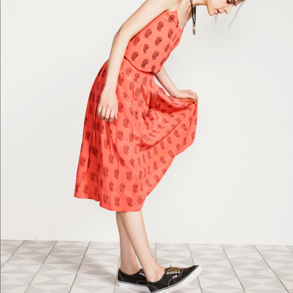 Madewell Pleated Silk Midi Skirt